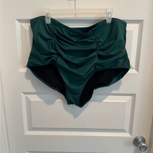 Torrid Teal Ruched Swim Bottoms